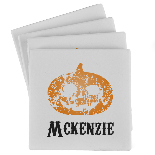 Custom Vintage / Grunge Halloween Absorbent Stone Coasters - Set of 4 (Personalized)