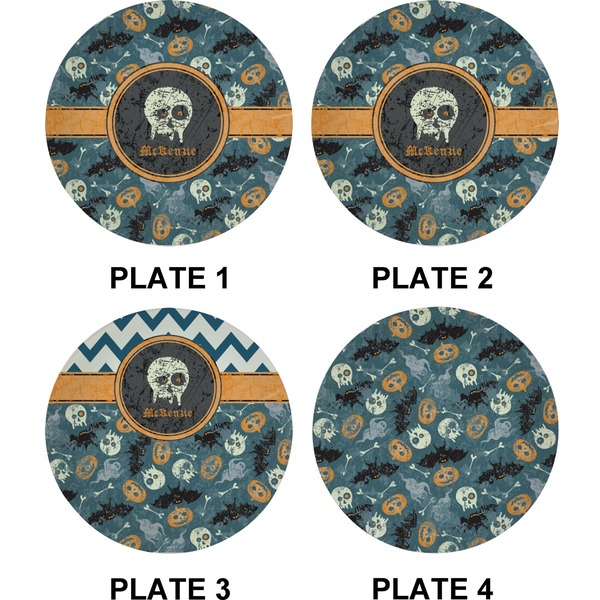 Vintage / Grunge Halloween Set of Appetizer / Dessert Plates (Approval)