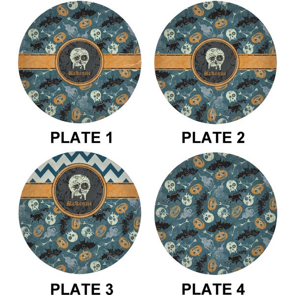 Vintage / Grunge Halloween Set of Lunch / Dinner Plates (Approval)