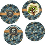 Vintage / Grunge Halloween Set of 4 Glass Lunch / Dinner Plate 10" (Personalized)