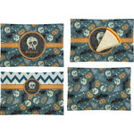 Vintage / Grunge Halloween Set of 4 Glass Rectangular Appetizer / Dessert Plate (Personalized)