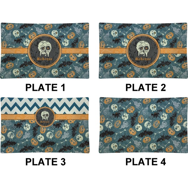 Vintage / Grunge Halloween Set of Rectangular Dinner Plates (Approval)