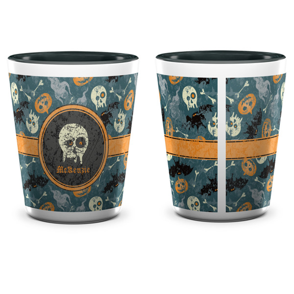Vintage / Grunge Halloween Shot Glass - Two Tone - APPROVAL
