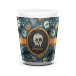 Vintage / Grunge Halloween Ceramic Shot Glass - 1.5 oz - White - Set of 4 (Personalized)