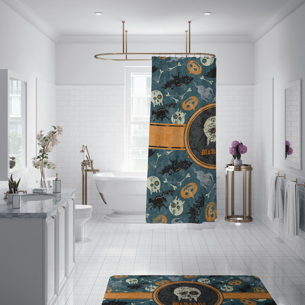 Vintage / Grunge Halloween Shower Curtain - 70"x83"
