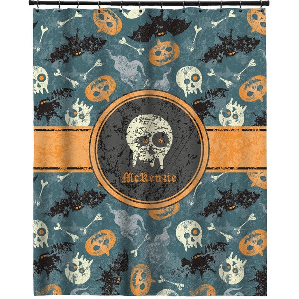 Custom Vintage / Grunge Halloween Extra Long Shower Curtain - 70"x84" (Personalized)
