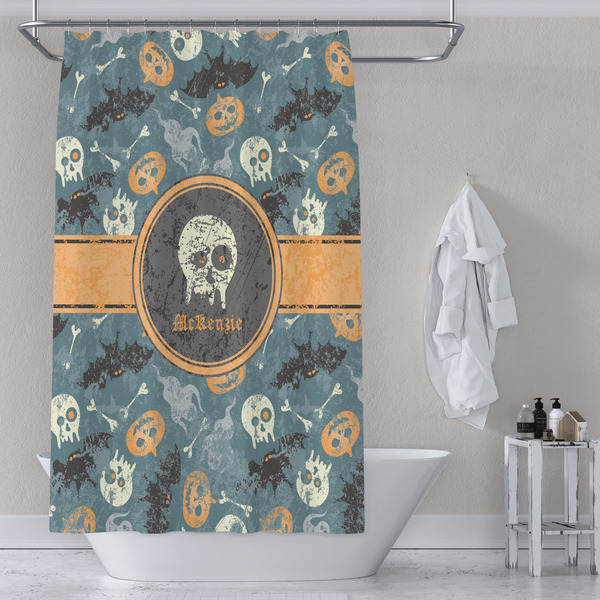 Vintage / Grunge Halloween Shower Curtain Lifestyle