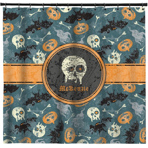 Custom Vintage / Grunge Halloween Shower Curtain - 71" x 74" (Personalized)