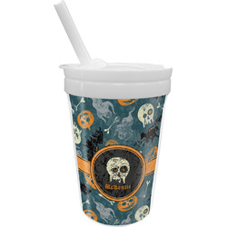 Vintage / Grunge Halloween Sippy Cup with Straw (Personalized)