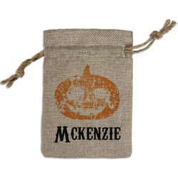 Vintage / Grunge Halloween Small Burlap Gift Bag - Front (Personalized)