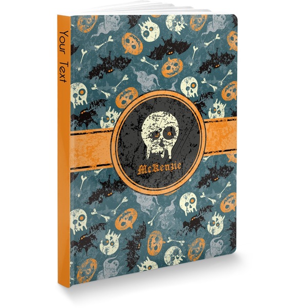 Custom Vintage / Grunge Halloween Softbound Notebook - 5.75" x 8" (Personalized)