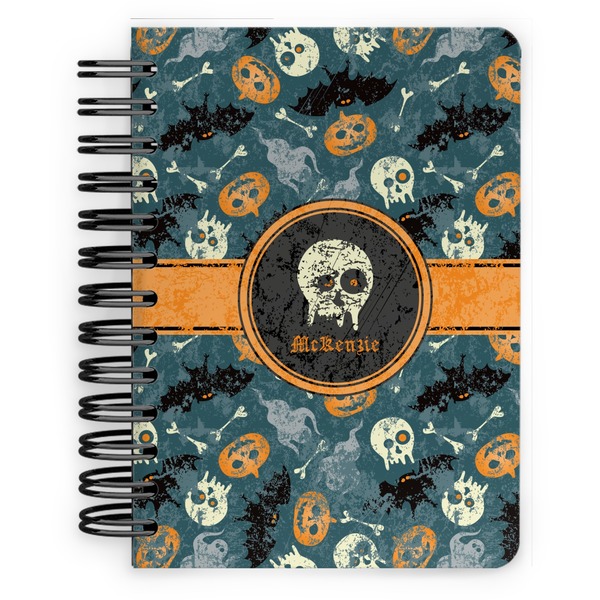 Custom Vintage / Grunge Halloween Spiral Notebook - 5x7 w/ Name or Text