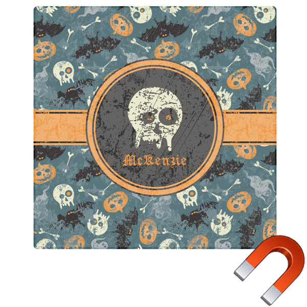 Custom Vintage / Grunge Halloween Square Car Magnet - 10" (Personalized)