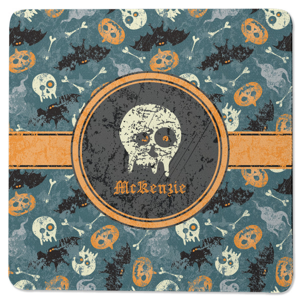 Custom Vintage / Grunge Halloween Square Rubber Backed Coaster (Personalized)
