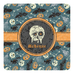 Vintage / Grunge Halloween Square Decal - Small (Personalized)