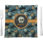 Vintage / Grunge Halloween Glass Square Lunch / Dinner Plate 9.5" (Personalized)