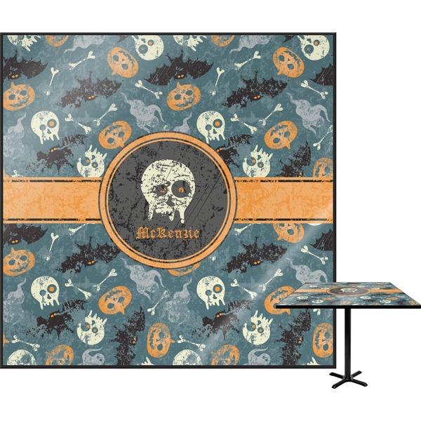 Custom Vintage / Grunge Halloween Square Table Top - 24" (Personalized)