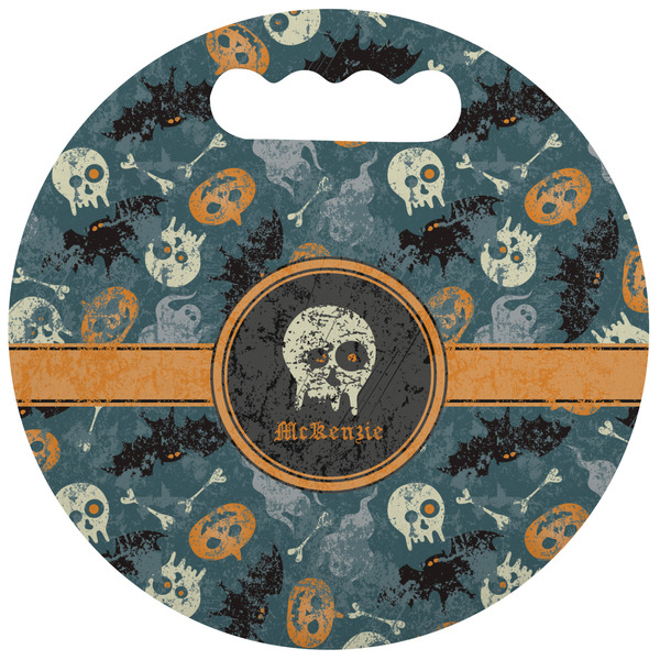 Custom Vintage / Grunge Halloween Stadium Cushion (Round) (Personalized)