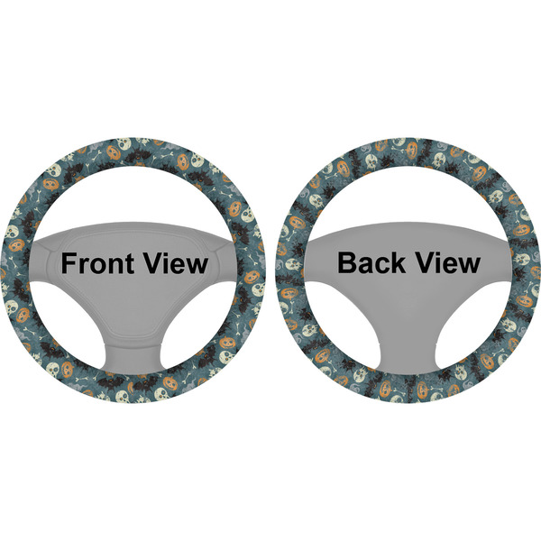 Vintage / Grunge Halloween Steering Wheel Cover- Front and Back