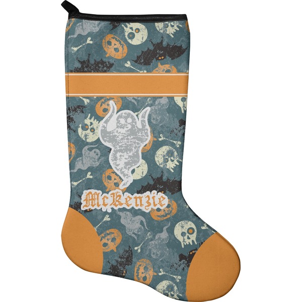 Custom Vintage / Grunge Halloween Holiday Stocking - Single-Sided - Neoprene (Personalized)