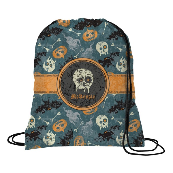 Custom Vintage / Grunge Halloween Drawstring Backpack - Small (Personalized)