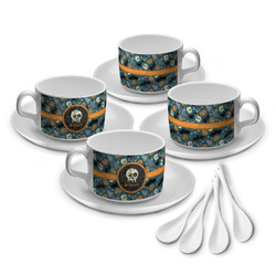 Vintage / Grunge Halloween Tea Cup - Set of 4 (Personalized)
