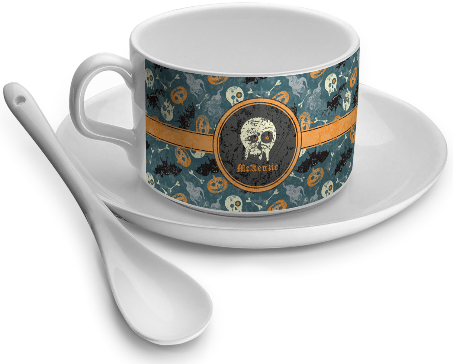 Vintage / Grunge Halloween Tea Cup Single (Personalized) YouCustomizeIt
