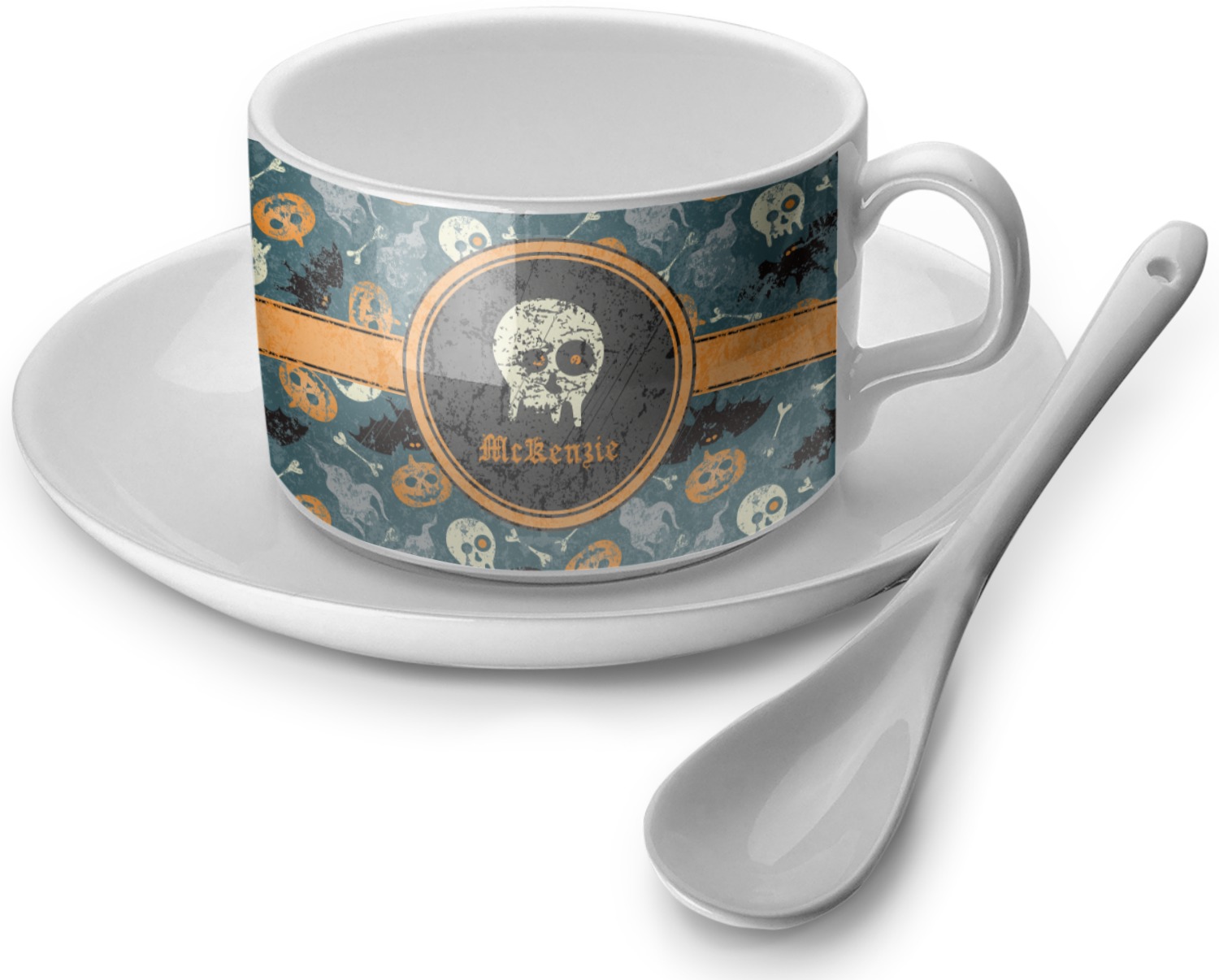 Vintage / Grunge Halloween Tea Cup Single (Personalized) YouCustomizeIt