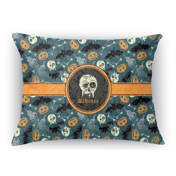 Custom Vintage / Grunge Halloween Rectangular Throw Pillow Case - 12"x18" (Personalized)