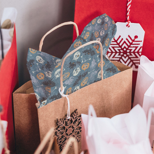 Vintage / Grunge Halloween Tissue Paper - In Gift Bag