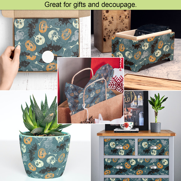 Vintage / Grunge Halloween Tissue Paper - In Use Collage