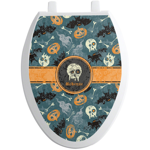 Vintage / Grunge Halloween Toilet Seat Decal (Personalized)