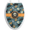 Vintage / Grunge Halloween Toilet Seat Decal - Elongated (Personalized)