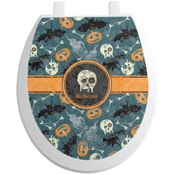 Vintage / Grunge Halloween Toilet Seat Decal - Round (Personalized)