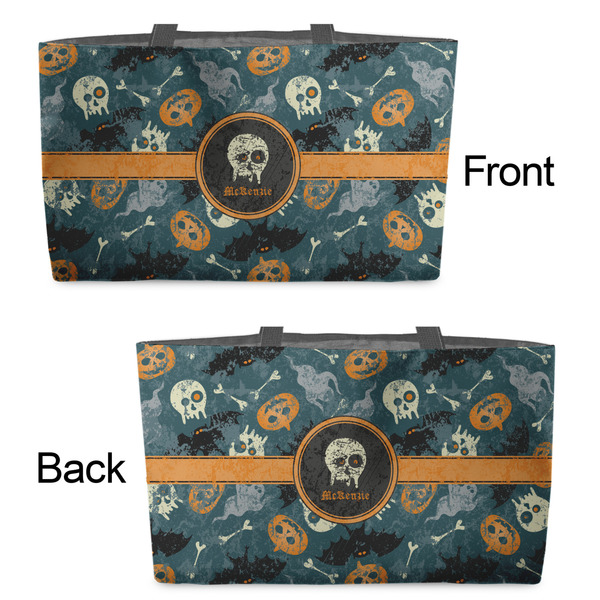 Vintage / Grunge Halloween Tote w/Black Handles - Front & Back Views