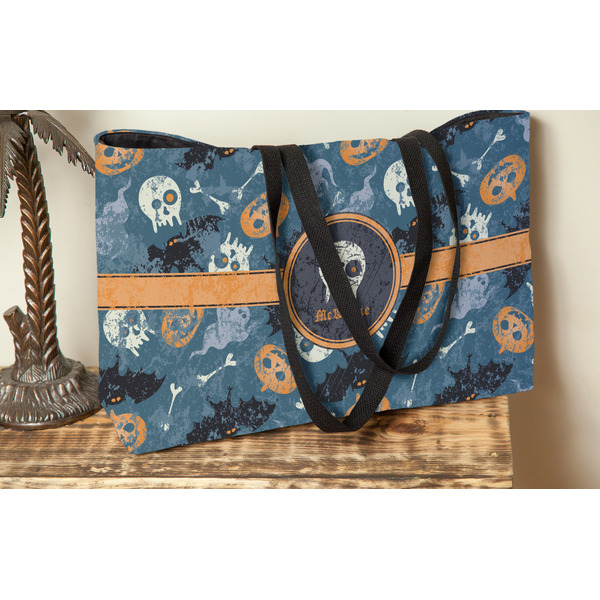 Vintage / Grunge Halloween Tote w/Black Handles - Lifestyle View