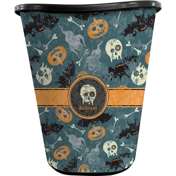 Vintage / Grunge Halloween Waste Basket (Black)