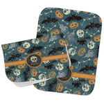 Vintage / Grunge Halloween Burp Cloths - Fleece - Set of 2 w/ Name or Text