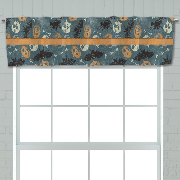 Vintage / Grunge Halloween Valance - Closeup on window
