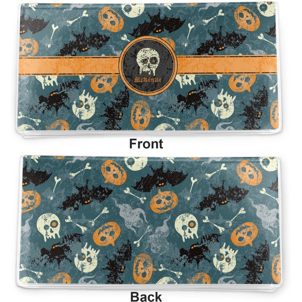 Vintage / Grunge Halloween Vinyl Check Book Cover - Front and Back