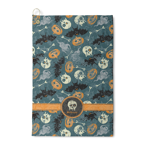 Custom Vintage / Grunge Halloween Waffle Weave Golf Towel (Personalized)