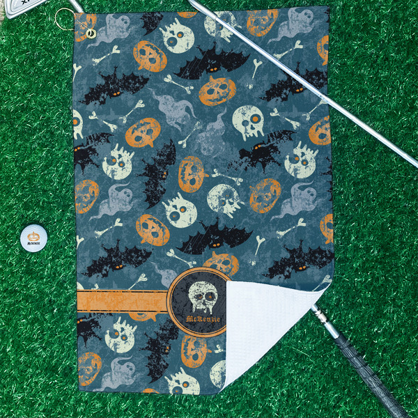 Vintage / Grunge Halloween Waffle Weave Golf Towel - In Context