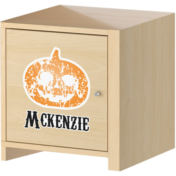 Vintage / Grunge Halloween Wall Graphic on Wooden Cabinet