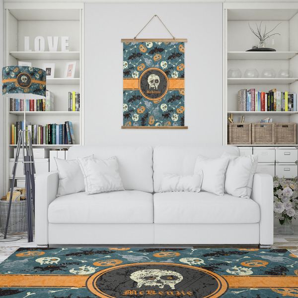 Vintage / Grunge Halloween Wall Hanging Tapestry - Portrait - IN CONTEXT