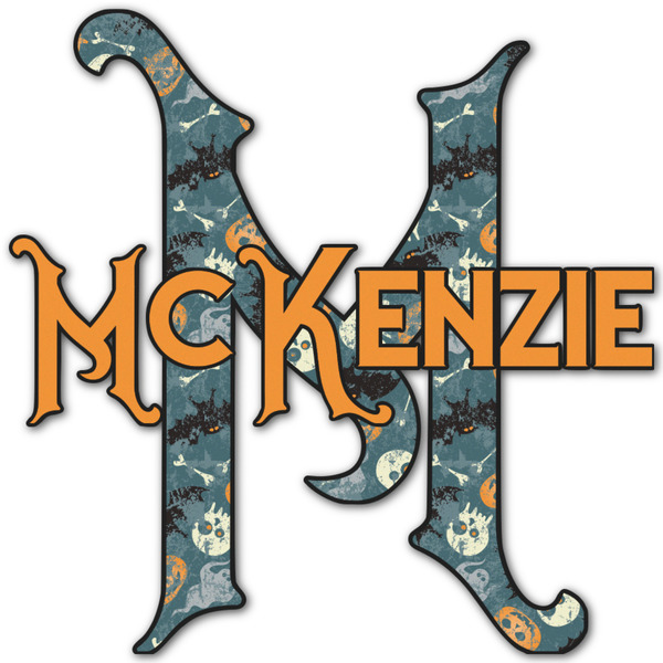 Custom Vintage / Grunge Halloween Name & Initial Decal - Up to 12"x12" (Personalized)