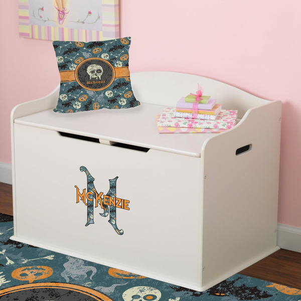 Vintage / Grunge Halloween Wall Name & Initial Small on Toy Chest