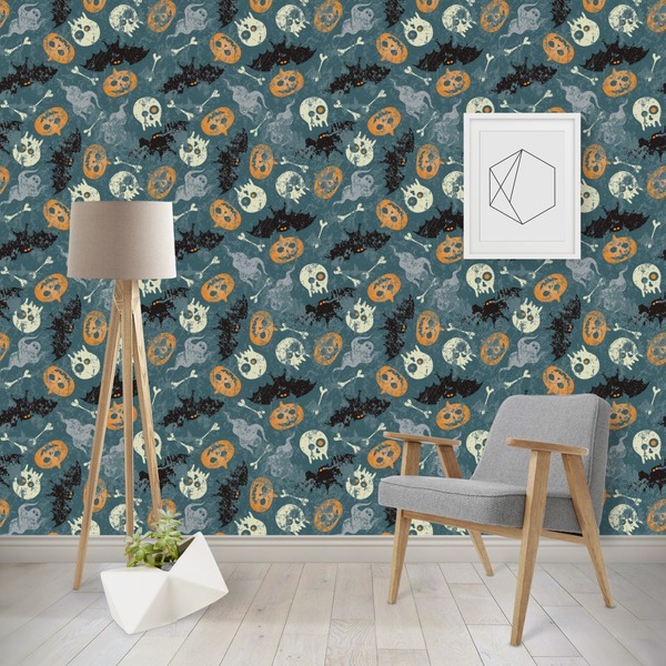 Custom Vintage / Grunge Halloween Wallpaper & Surface Covering (Water Activated - Removable)