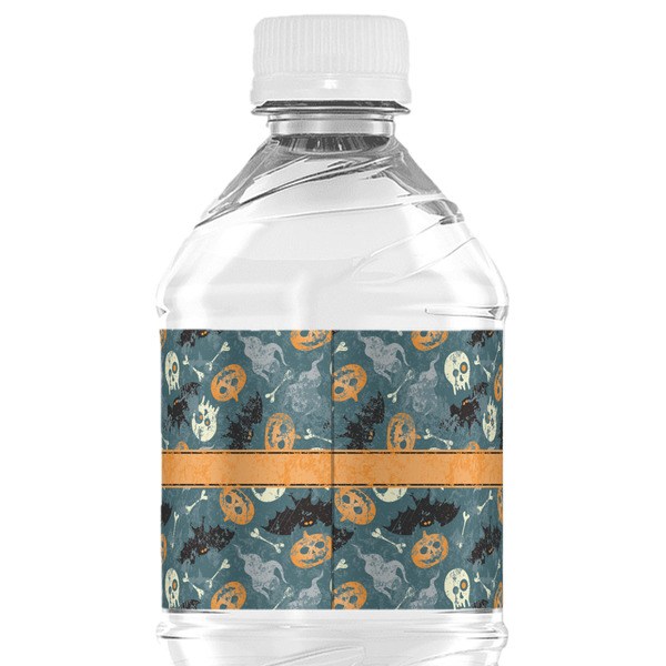 Vintage / Grunge Halloween Water Bottle Label - Back View
