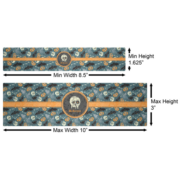 Vintage / Grunge Halloween Water Bottle Labels w/ Dimensions