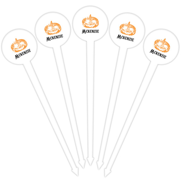 Vintage / Grunge Halloween White Plastic 4" Food Pick - Round - Fan View